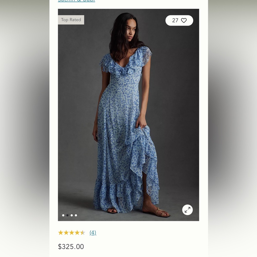 Sachin and Babi blue and white dress